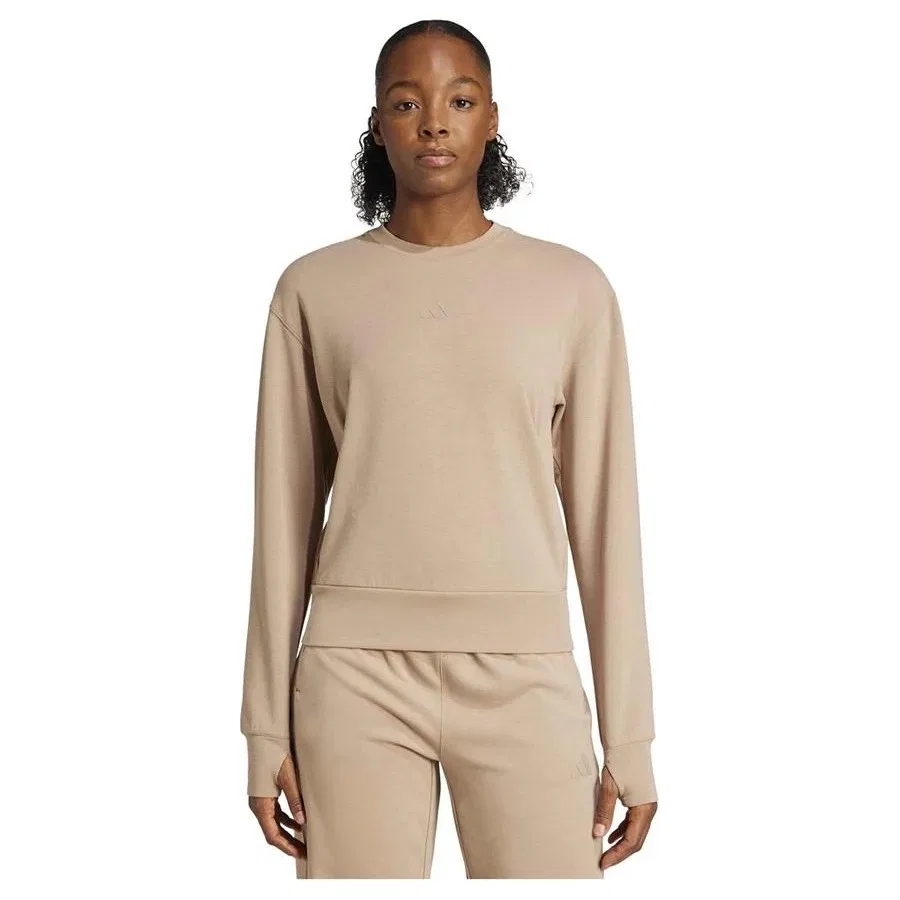 Женский свитшот D4T KNIT CREW adidas, Коричневый — фото 2