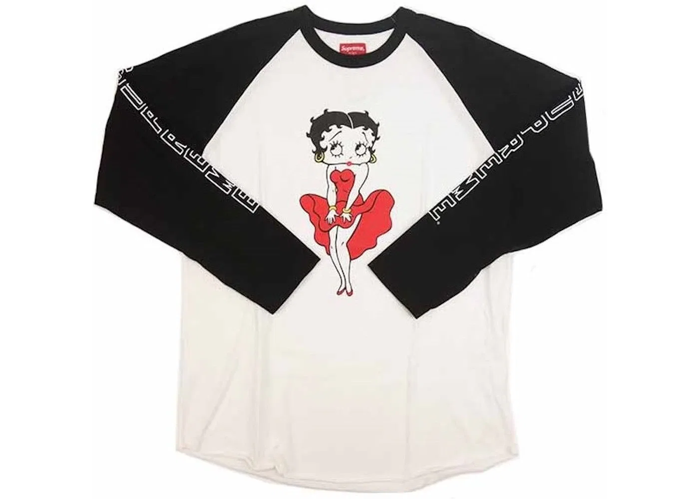 Мужская футболка с принтом Supreme Betty Boop Raglan, Black