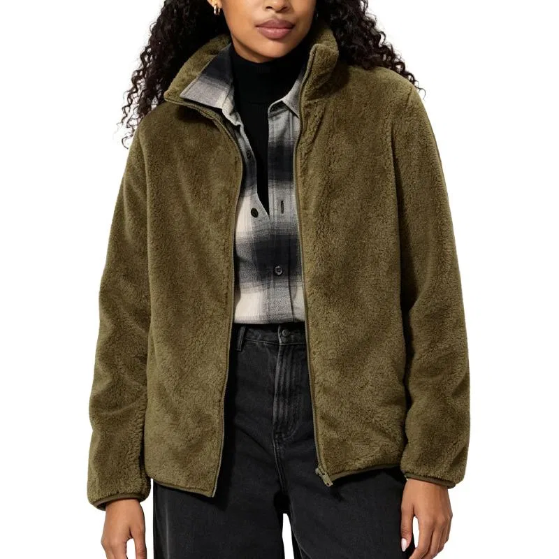 Женский бархатный жакет с воротником-стойкой UNIQLO, Olive