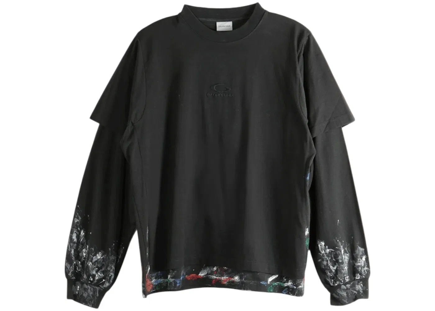 Мужская футболка с принтом Double T-shirt Balenciaga, Black