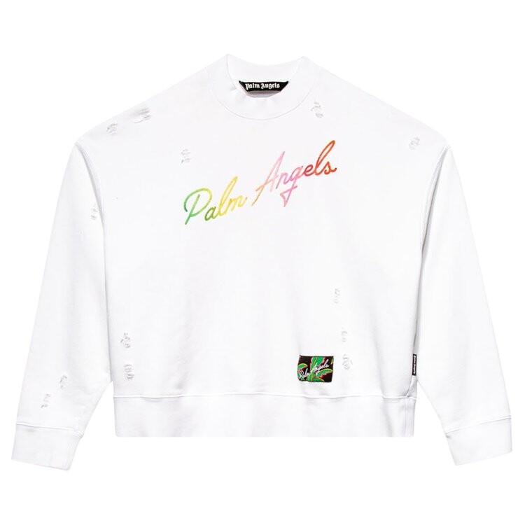 

Толстовка Palm Angels Miami Logo Crew 'White', белый