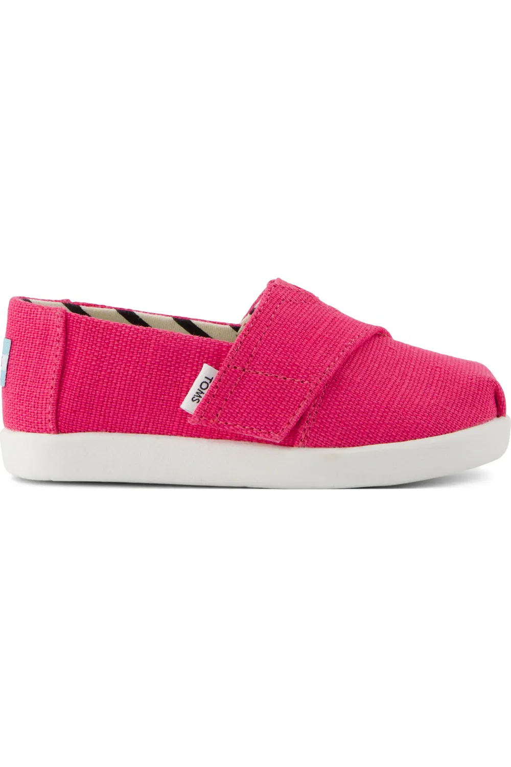 Детские кеды slip-on на липучке Alpargata TOMS, ярко-розовый — фото 3
