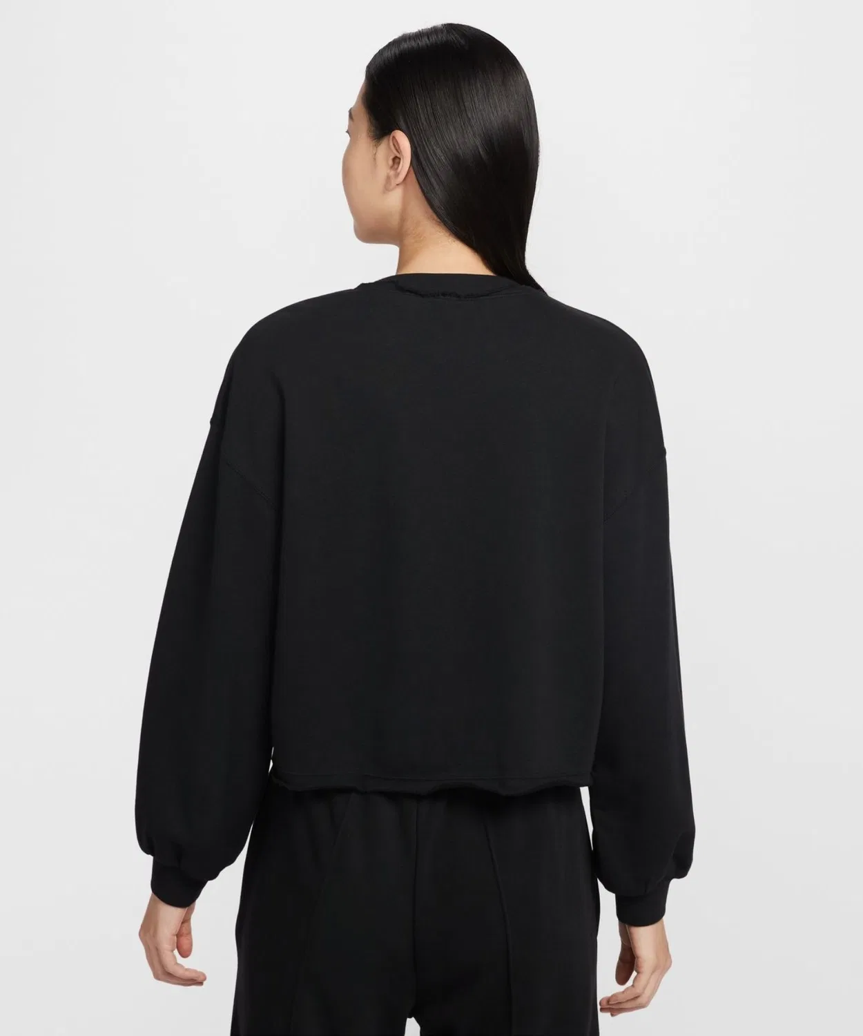 Женский свитшот с длинным рукавомNIKE NSW CHILL FT L/S Кру, Серый — фото 3