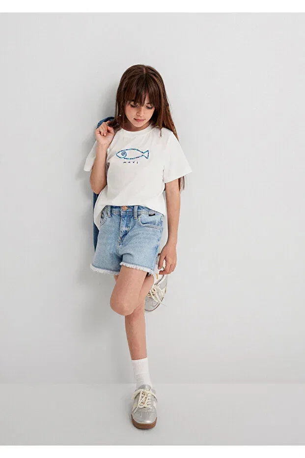 Детские шорты для девочек джинсовые Melora Mavi, Light Blue-89489