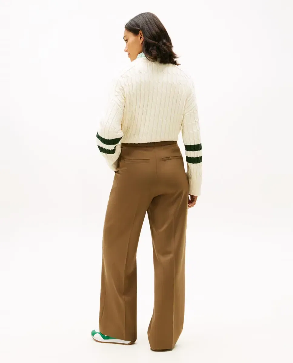Женские брюки прямого кроя из шерстяной смеси Tommy Hilfiger, Camel — фото 3