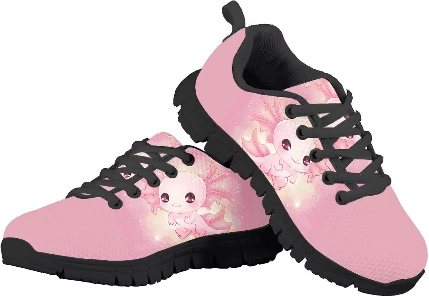Детские кроссовки для девочек с сеткой Ystardream, Pink Cute Axolotl — фото 2