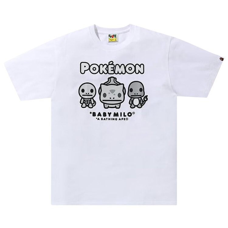 

Футболка BAPE Baby Milo x Pokemon Monotone Starters Tee #3 'White', белый