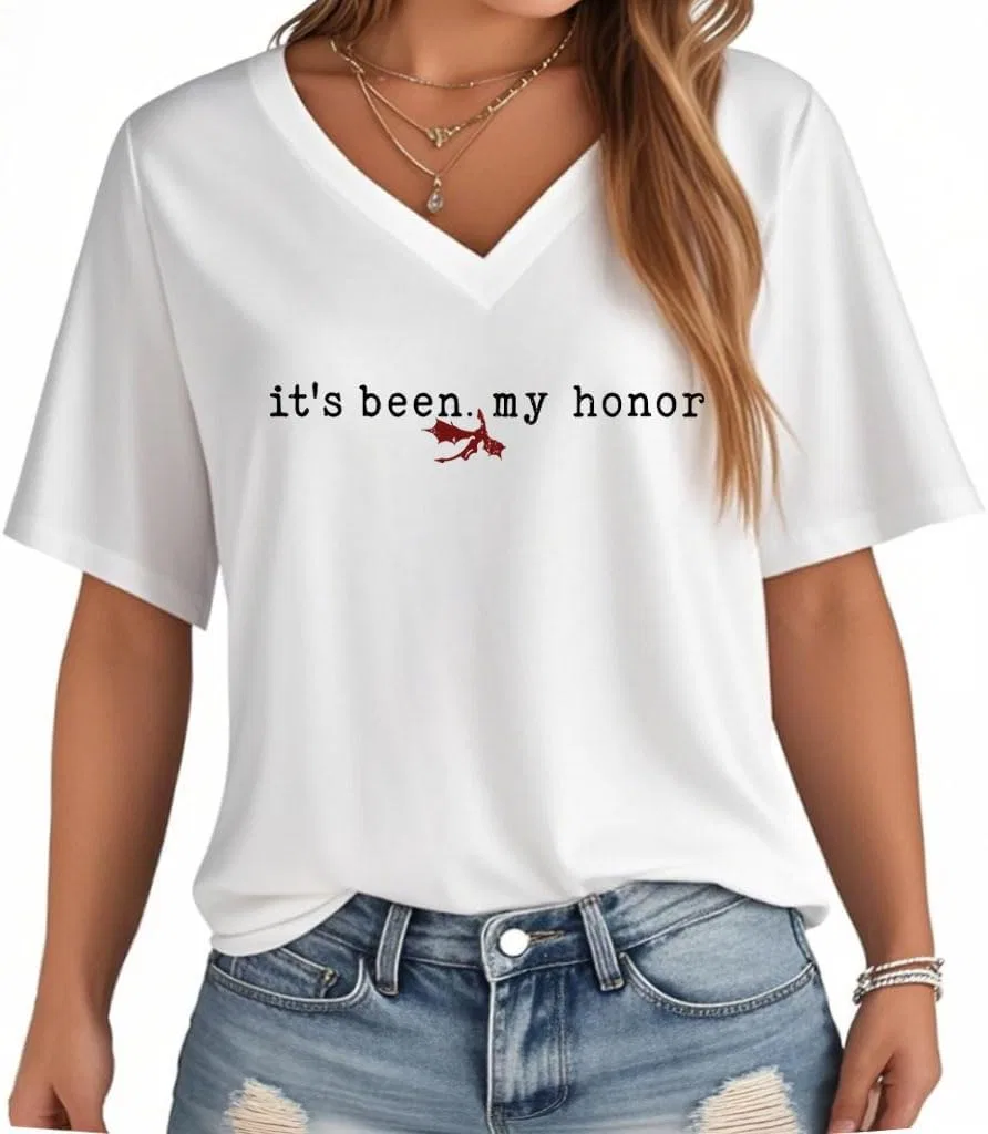 Женская футболка с буквенным принтом It's Been My Honor, White