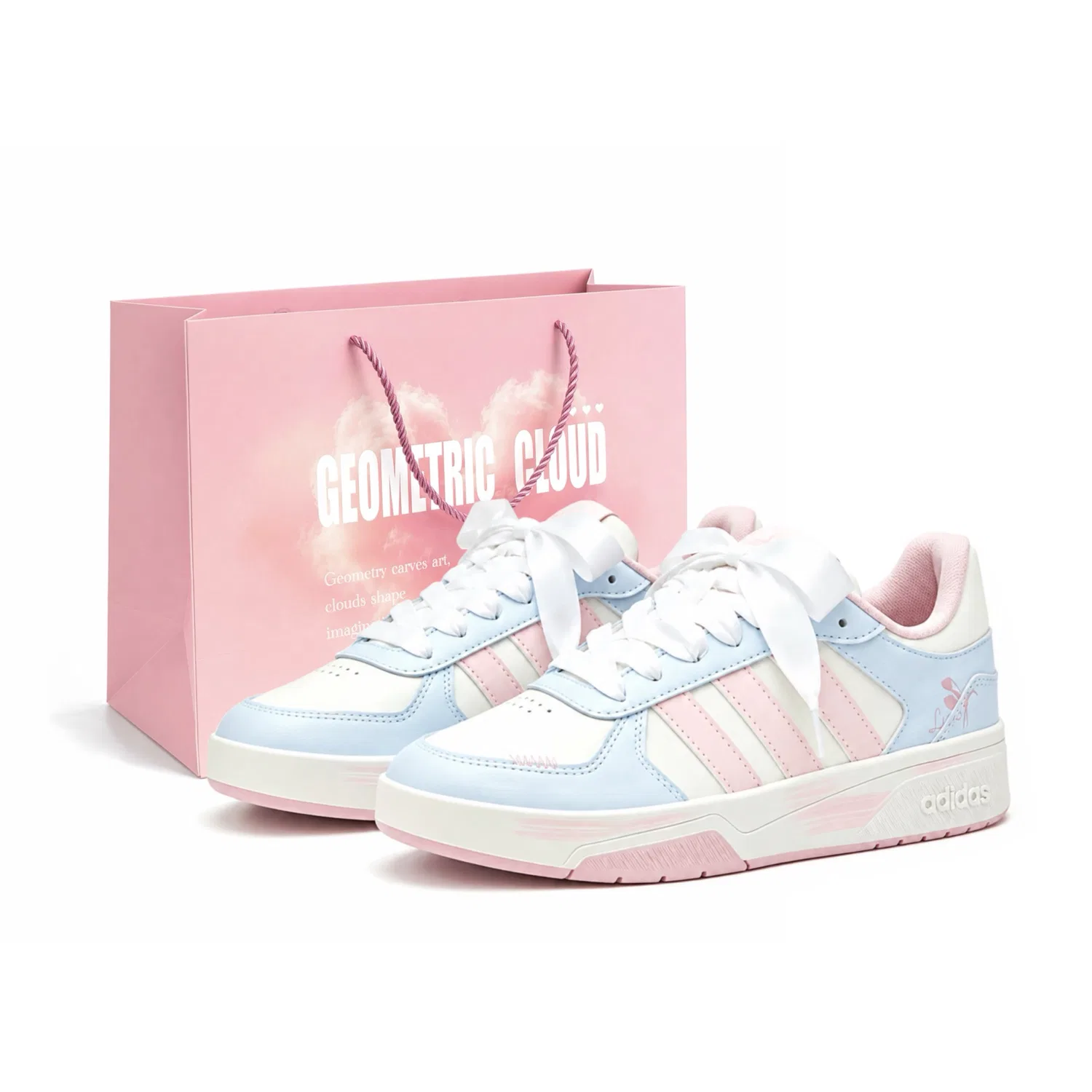 Детские скейтборд-кроссовки с низким верхом COURTBEAT, Adidas, Blue White