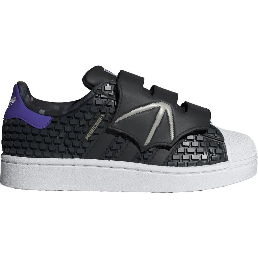 Детские кроссовки с принтом Minecraft Superstar II Comfort Closure, adidas, Черный