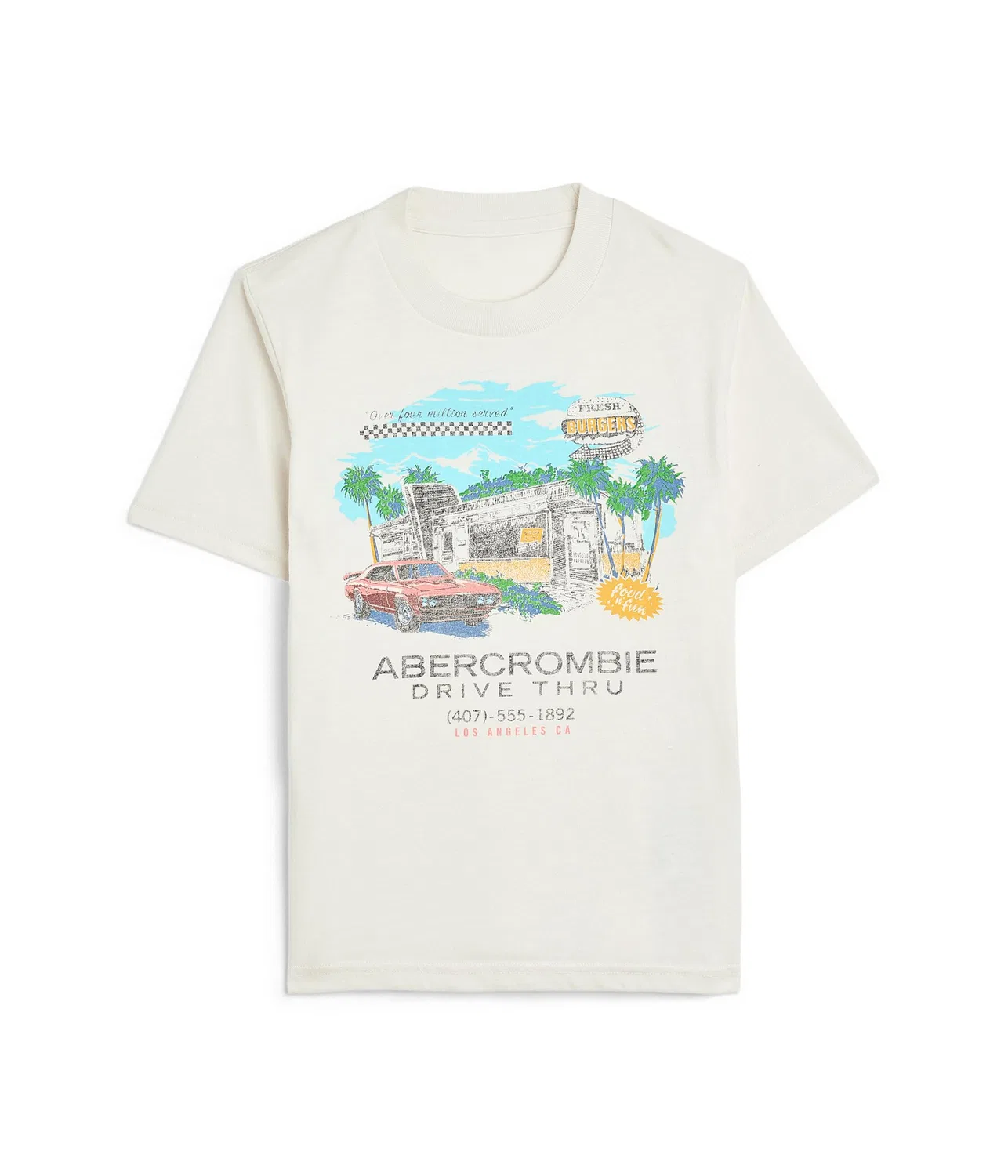 Футболка Fresh Burgers (для маленьких и больших детей) Abercrombie Kids, Jet Stream