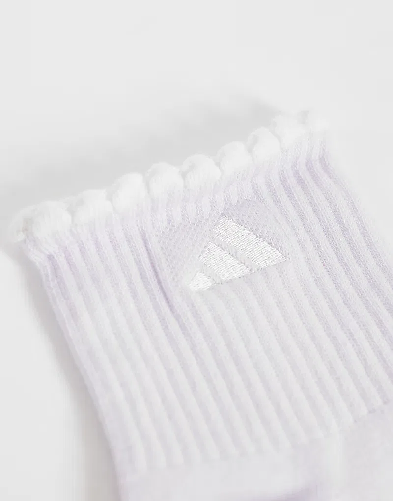 Носки низкие Training с рюшами 3 шт Adidas, белый/фиолетовый — фото 2