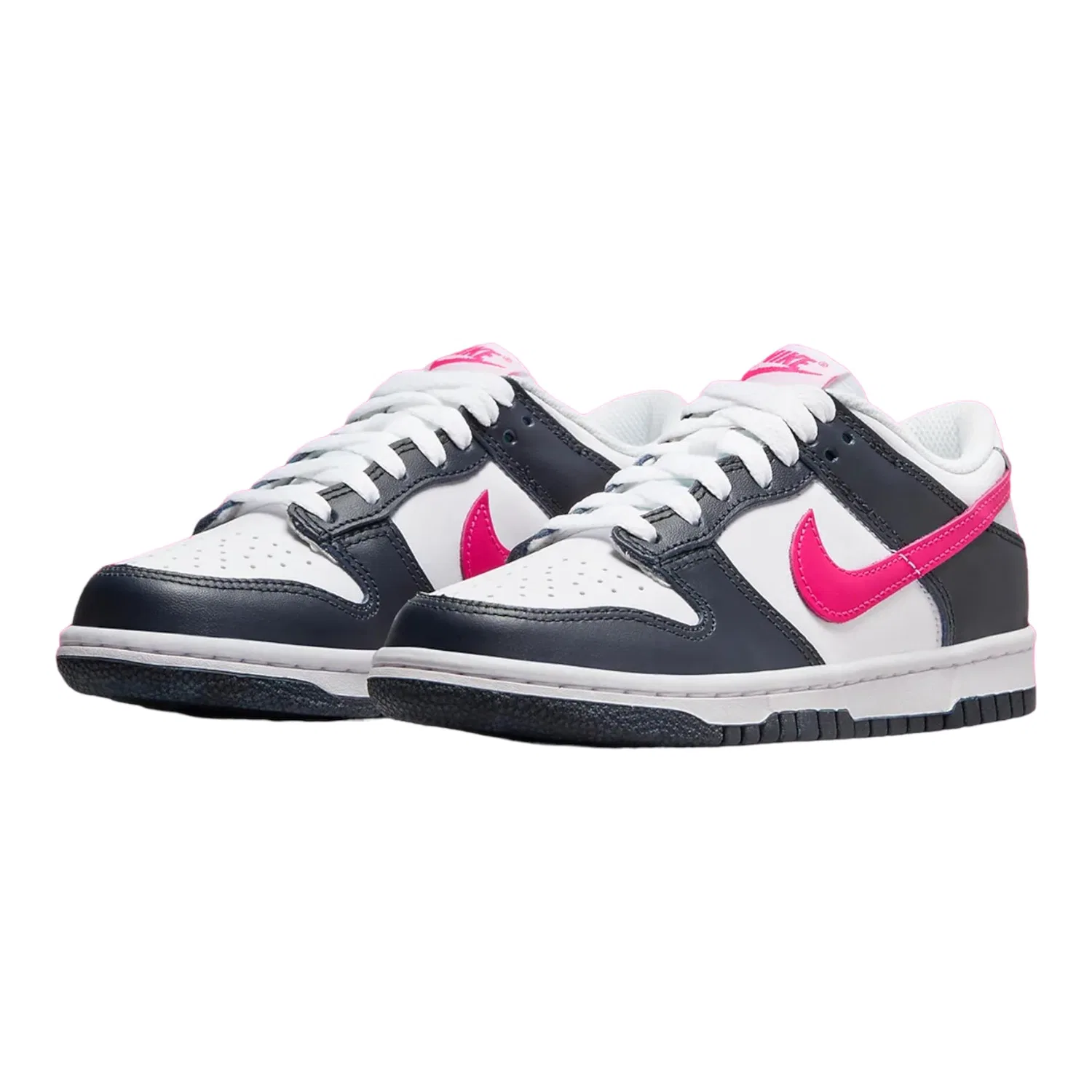 Детские кроссовки для девочек с принтом NIKE Dunk Low NIKE, Dark Obsidian Fierce Pink — фото 3