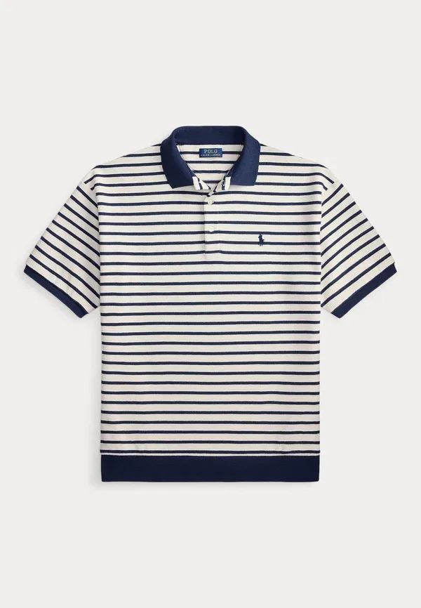 Поло с полосатым узором Relaxed fit striped textured polo shirt, Polo Ralph Lauren, Nevis/Navy, темно-синий — фото 4