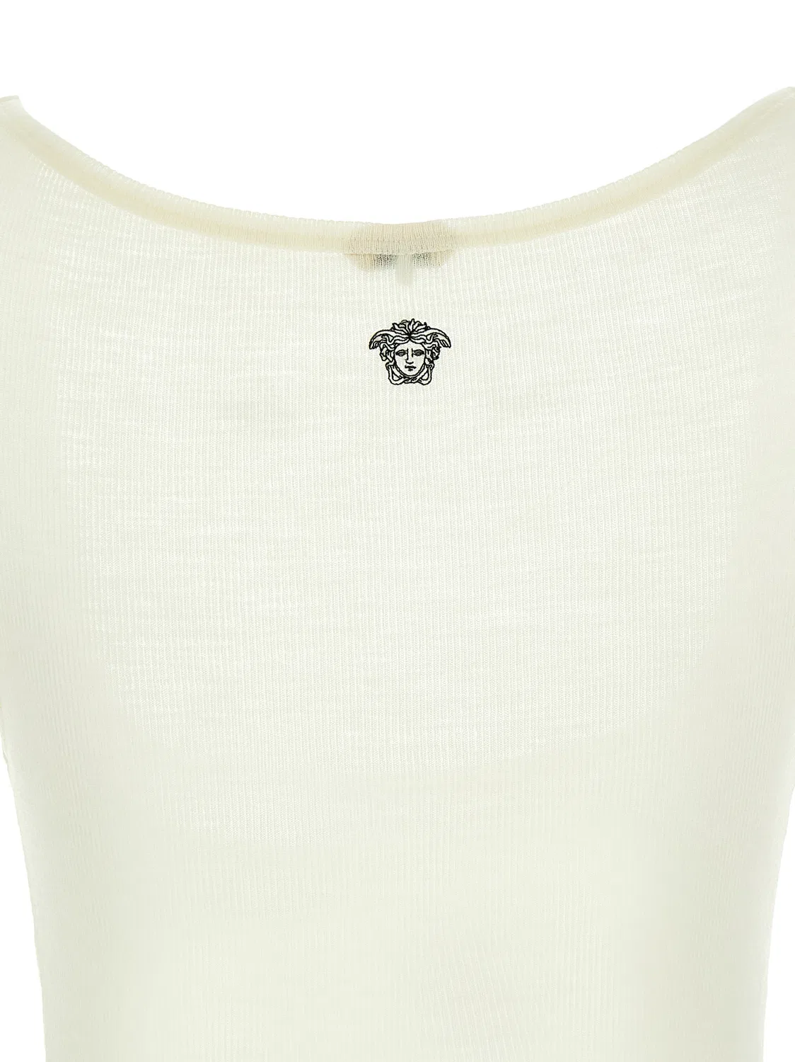 Женская футболка без рукавов с вышивкой La Medusa Versace, White — фото 4