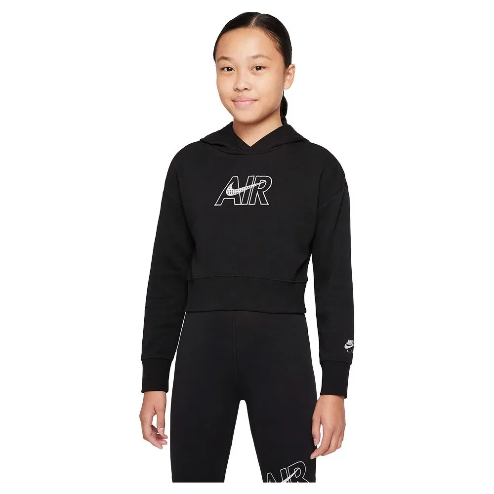 Толстовка с капюшоном Nike Sportswear Air French Terry Crop Nike, черный