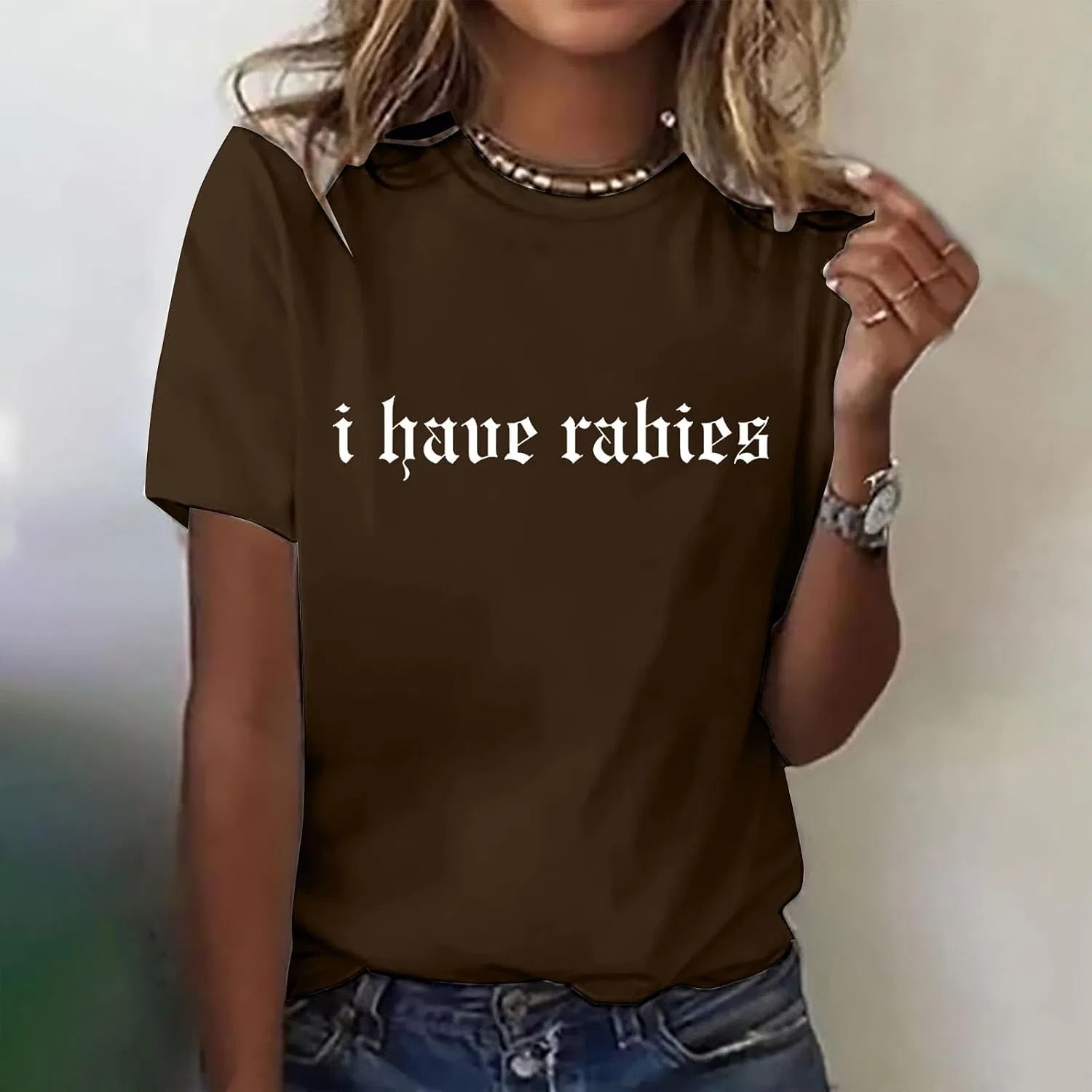 Футболка с принтом I Have Rabies, Brown — фото 3