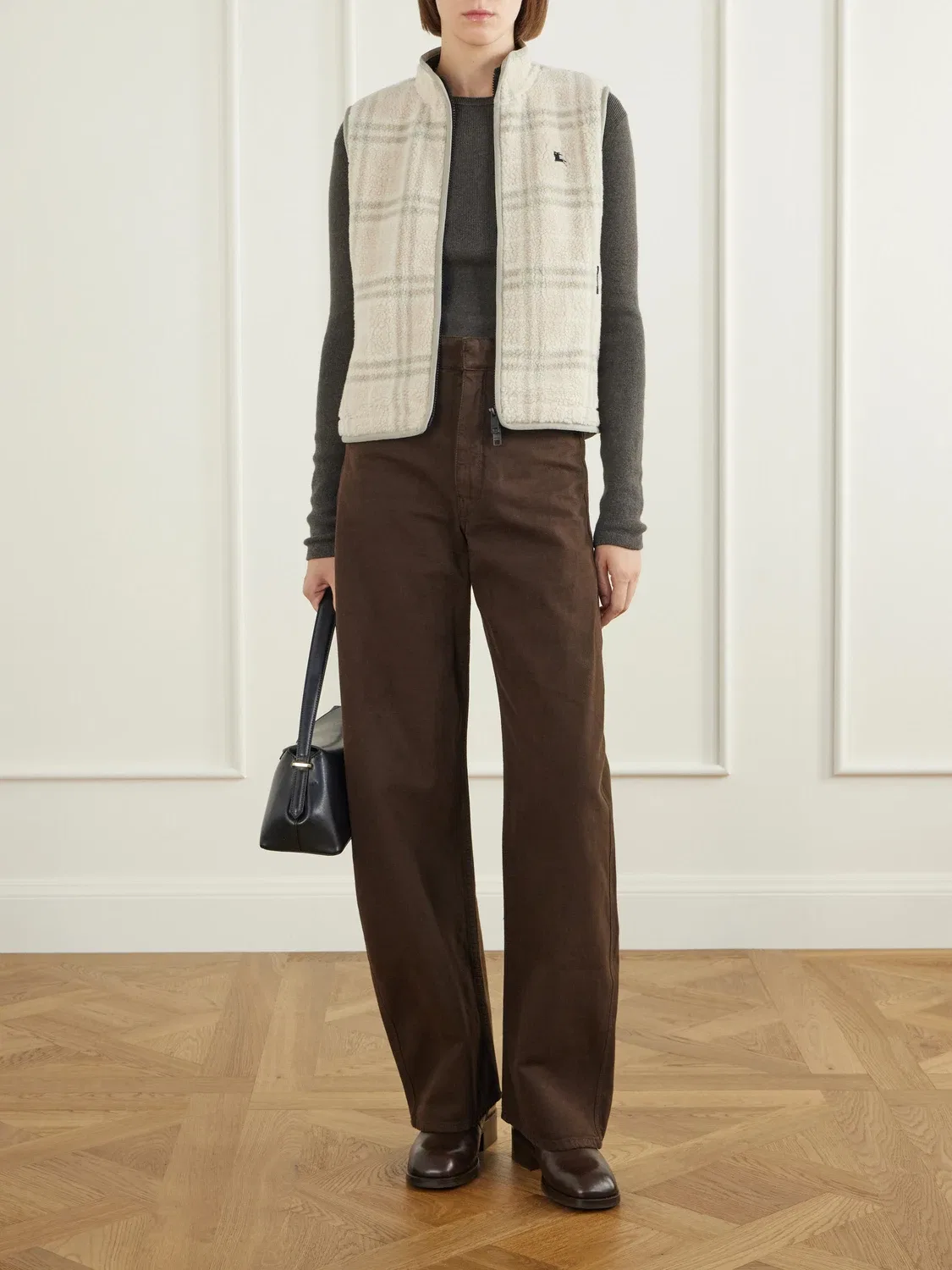Жилет в клетку Burberry, бежевый — фото 2