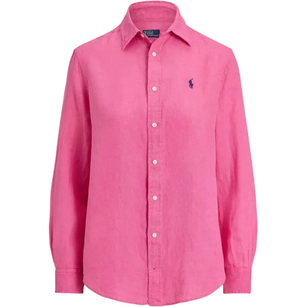 Женская рубашка с лацканами прямого кроя Fuchsia Polo Ralph Lauren, Fuchsia