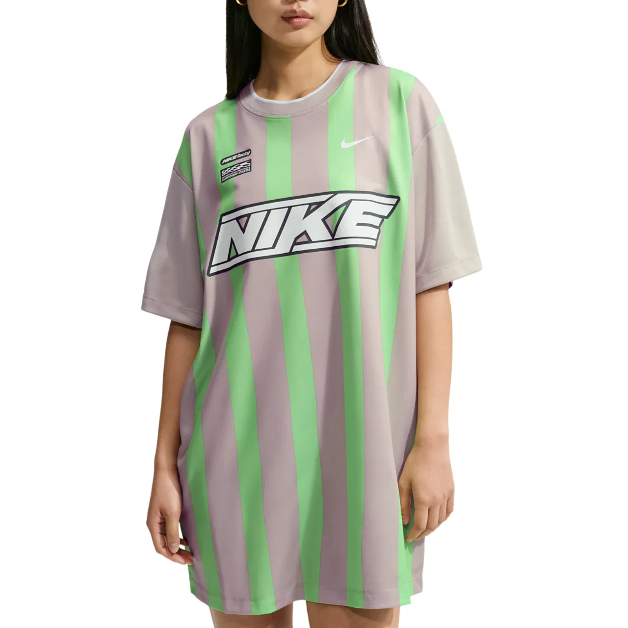 Женское платье-футболка с принтом Nike, Cream Ii/White/Illusion Green