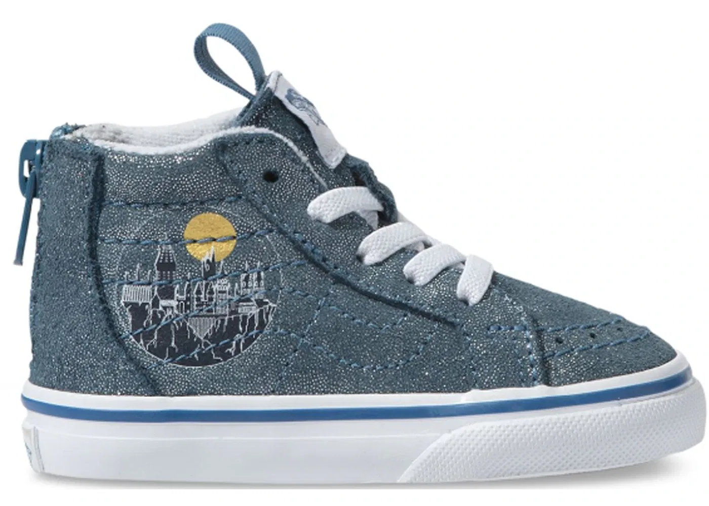Детские кеды с принтом Vans Sk8-Hi Zip, Hogwarts/Metallic