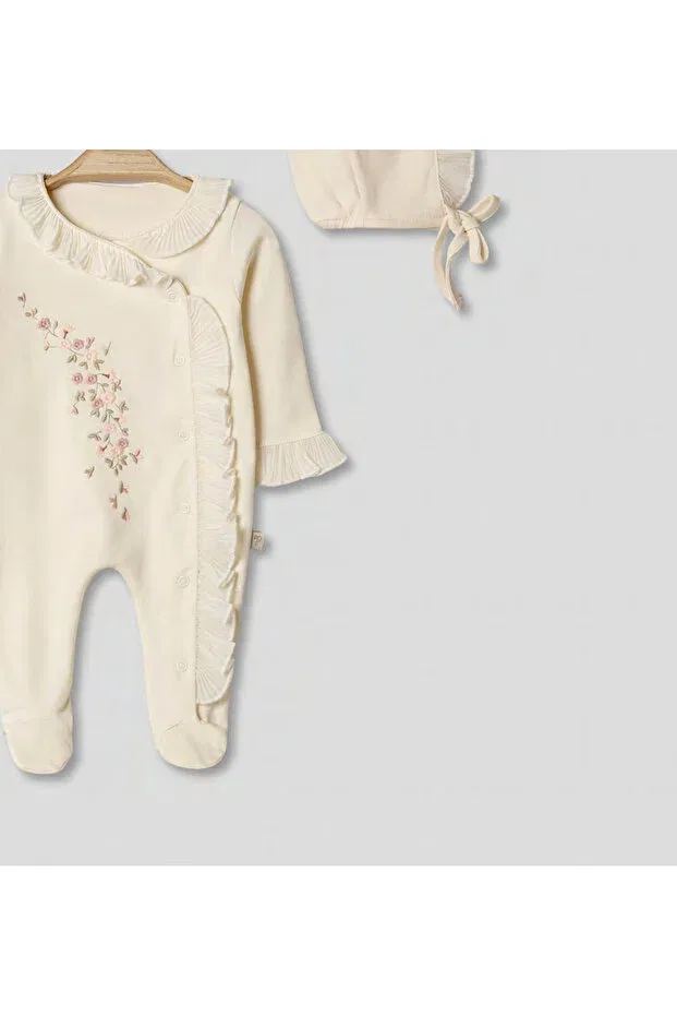 Детский комбинезон для девочек с принтом Basics Pugi Baby, Nude Color — фото 2