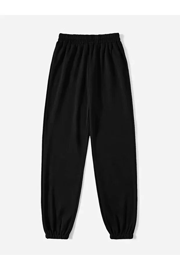 Детские спортивные штаны для девочек с утяжкой Yağtu Collection, Black Gray — фото 4
