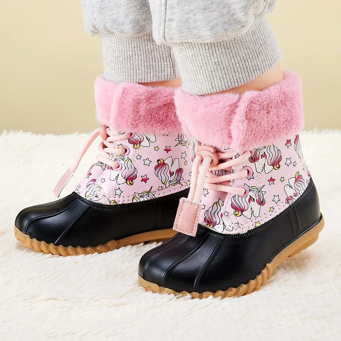 Детские зимние ботинки для мальчиков и девочек BMCiTYBM, Multi Light Pink — фото 2
