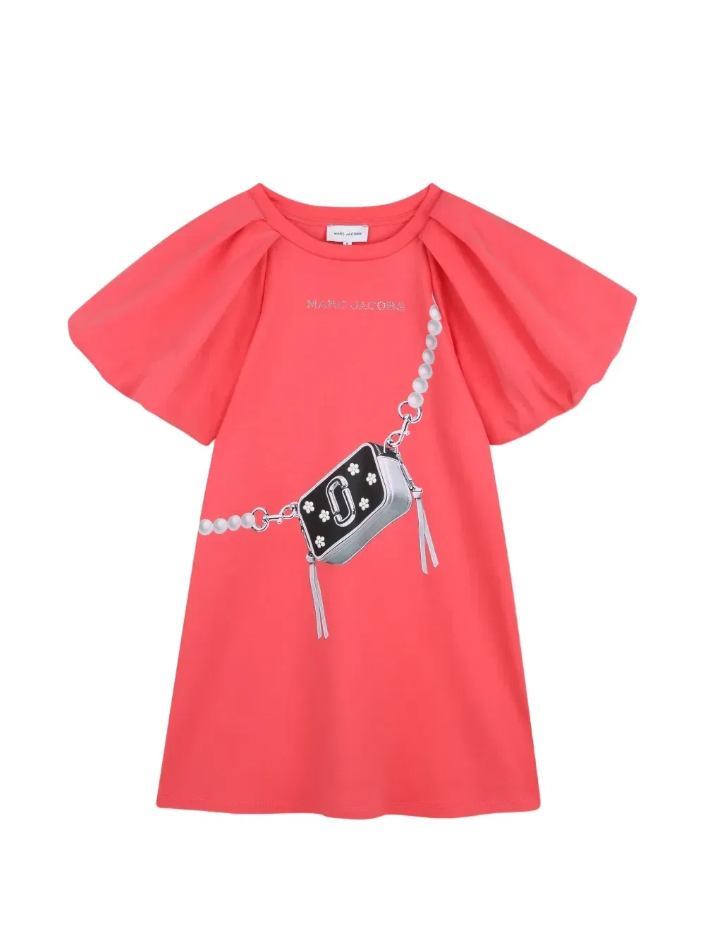 Платье Snapshot с объемными рукавами Marc Jacobs Kids, розовый