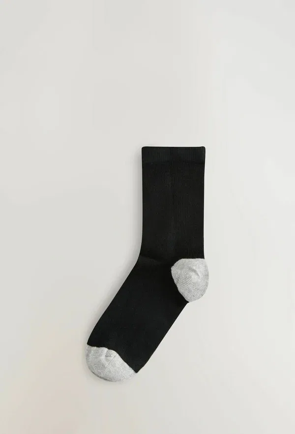 Носки 5 пар с деталями пятки и мыска, 70% вискоза, Heel & toe detail ankle socks, Next, Grey, Sparkle, черный/серый — фото 3