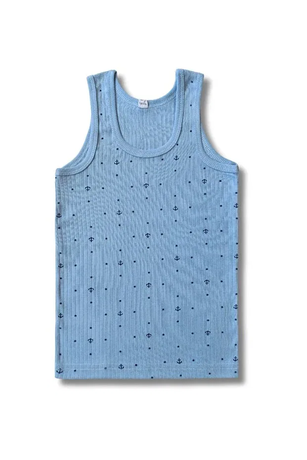 Детское для мальчиков ребристое нижнее белье 4 шт Panfilia, Blue-White-Gray — фото 3