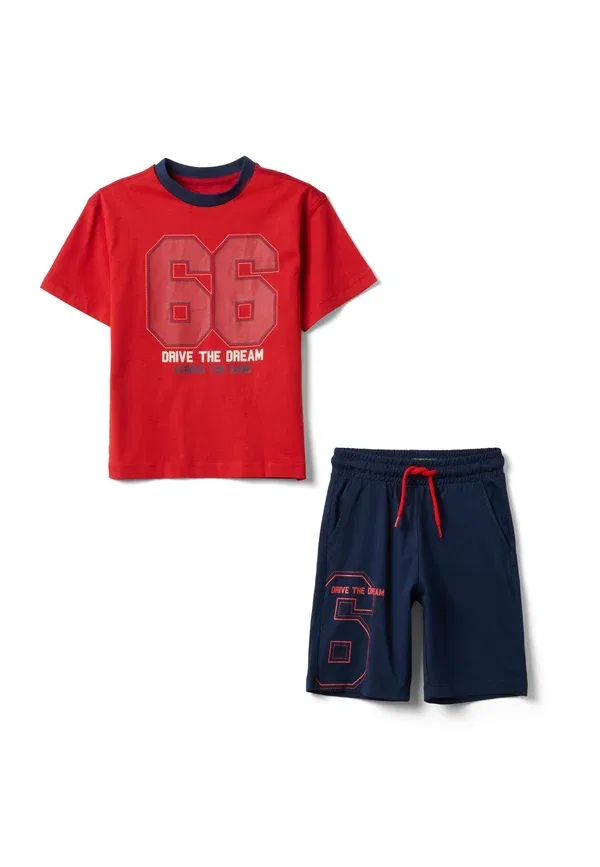 Комплект из футболки и брюк с принтом Set with t-shirt and shorts - tracksuit bottoms Ovs, красный, синий