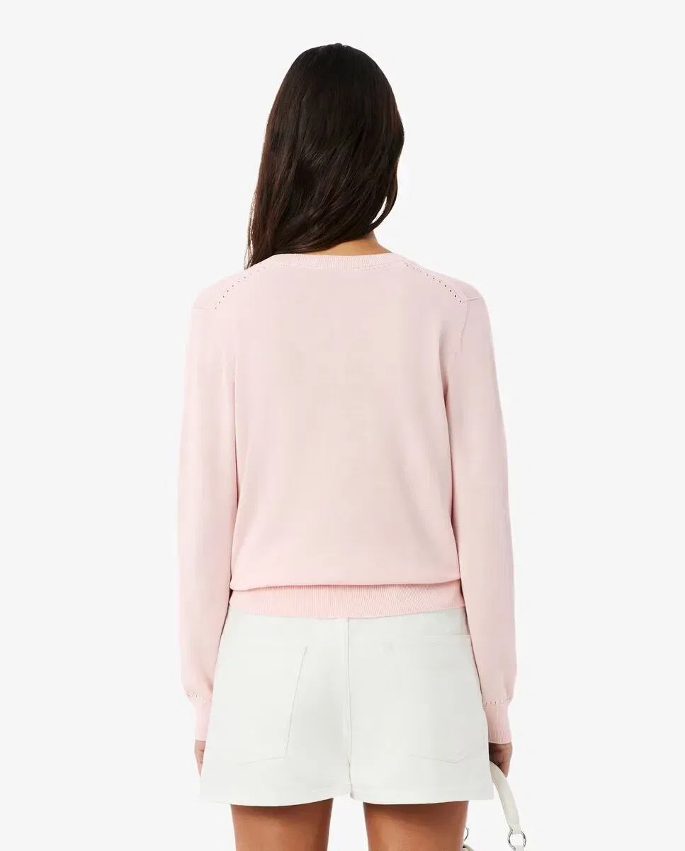 Джемпер Lacoste Rosa с V-образным вырезом и рифленой вязкой — фото 2