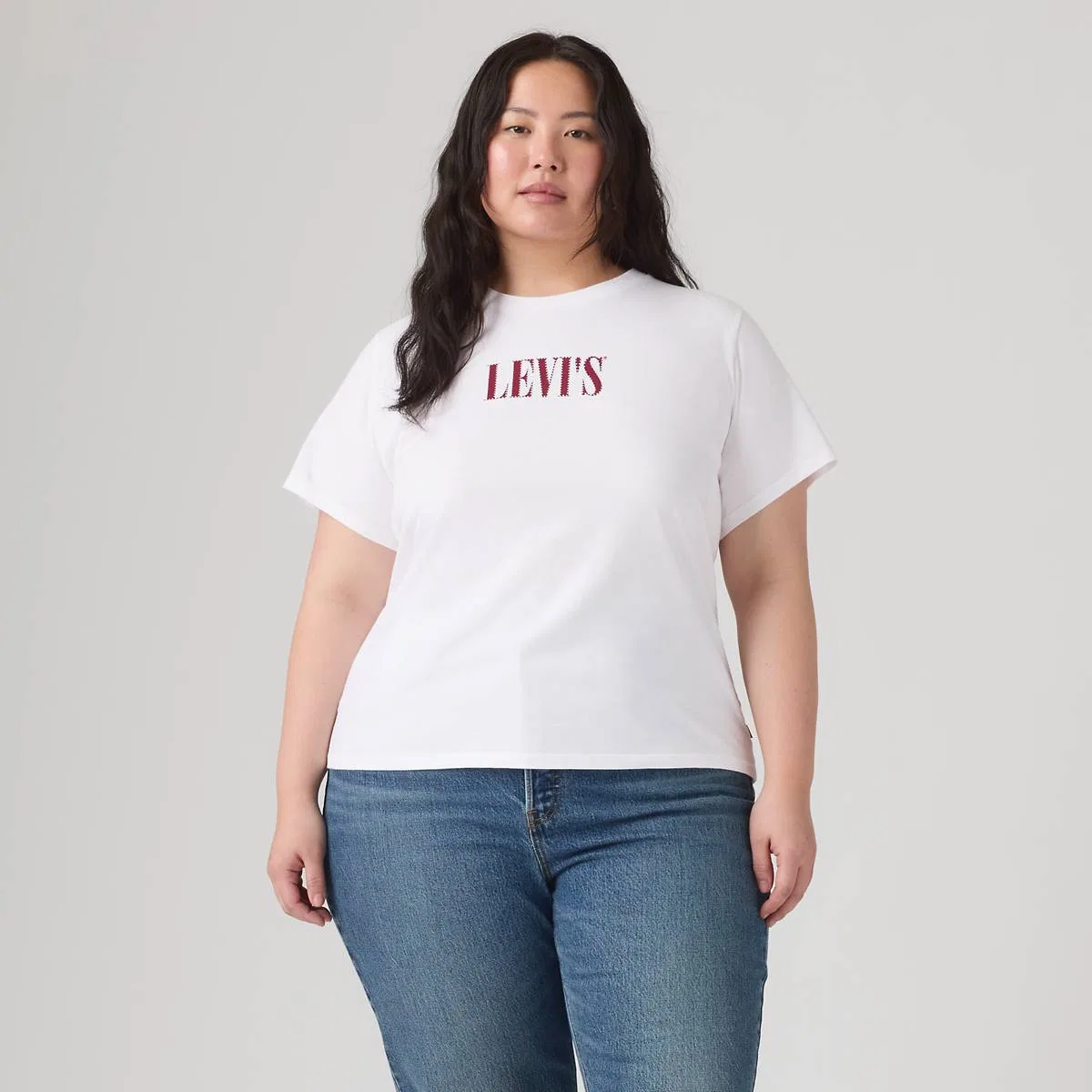 Идеальная футболка (большого размера) Levi's, Pl Serif Stud Outline Bright White - White — фото 3