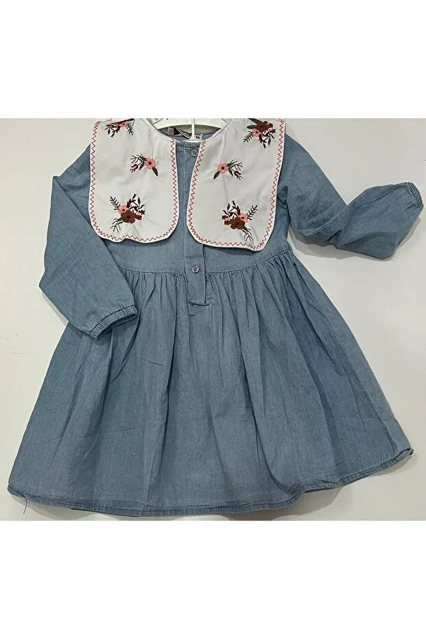 Детское хлопковое платье для девочек Butik, Light Blue — фото 3