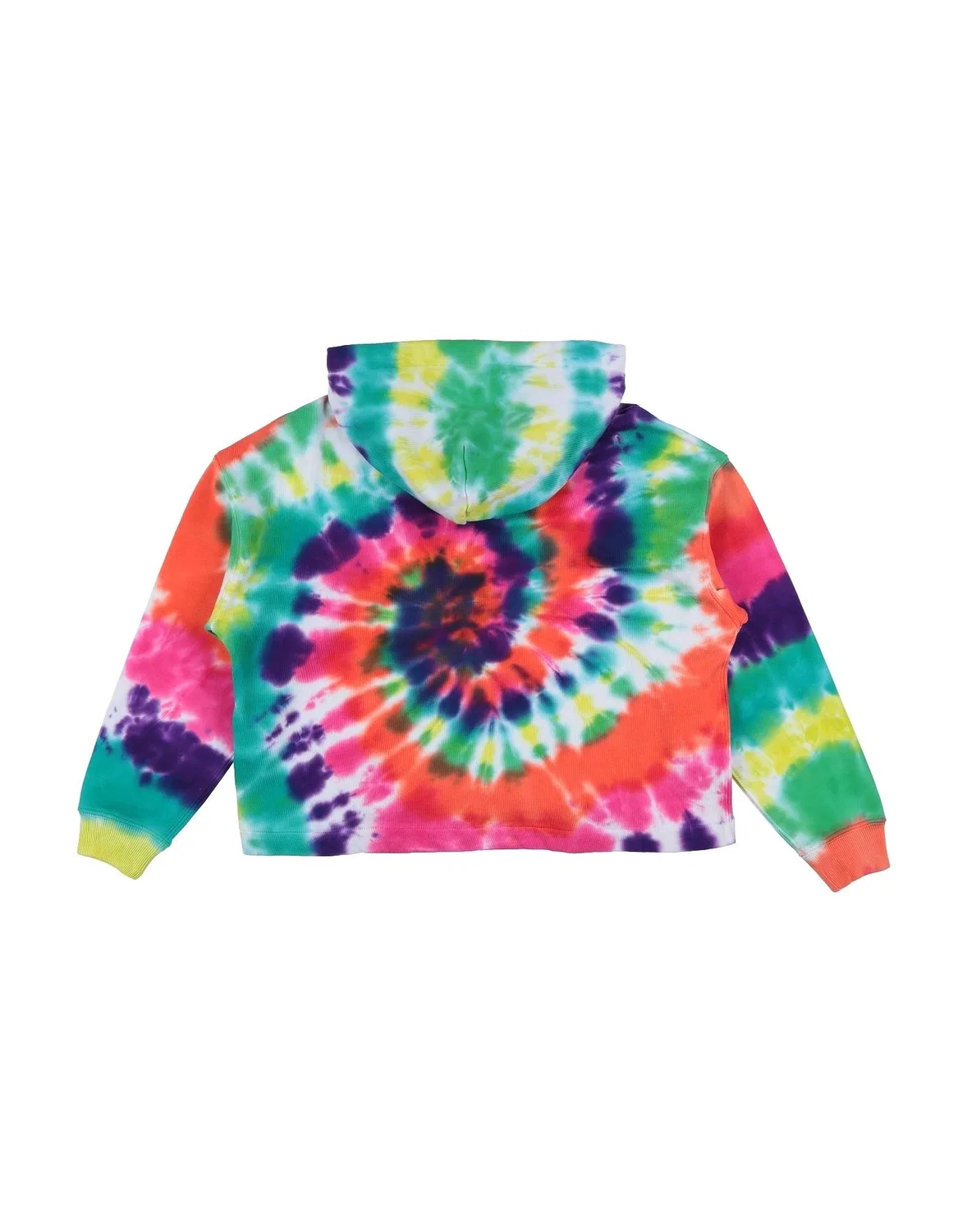 Детский худи с принтом для девочек Tie Dye Cotton Terry Hoodie Polo Ralph Lauren, оранжевый — фото 2