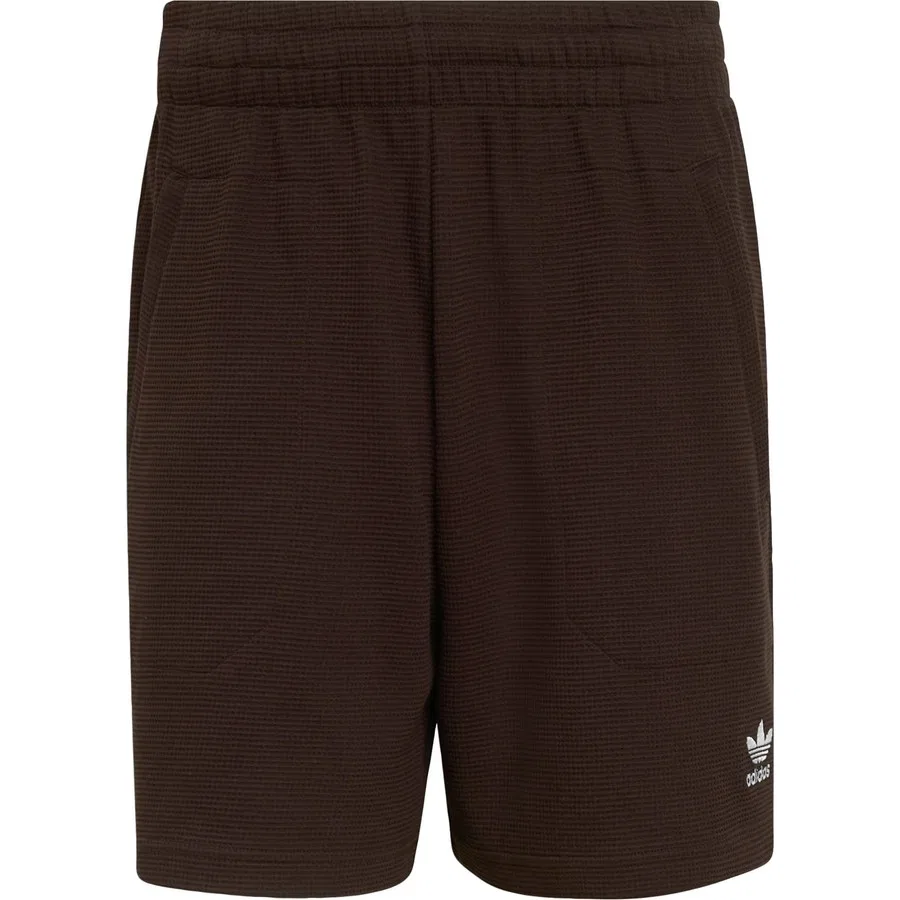 Шорты спортивные с принтом Trefoil Essentials Waffle adidas, Черно-белый — фото 3