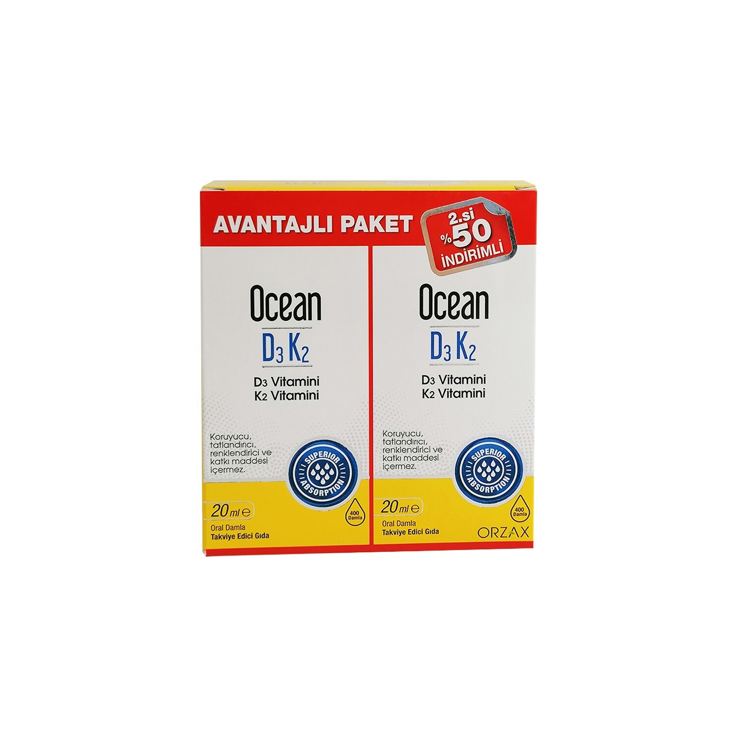 

Активная добавка Ocean D3 K2 Drops 20, 20 мл, 2шт