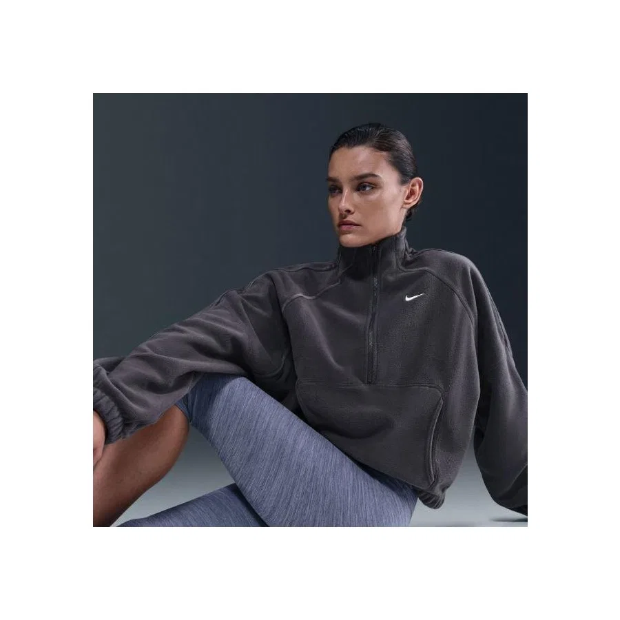 Женский свитшот Therma-Fit с высоким воротником, Nike, Серый