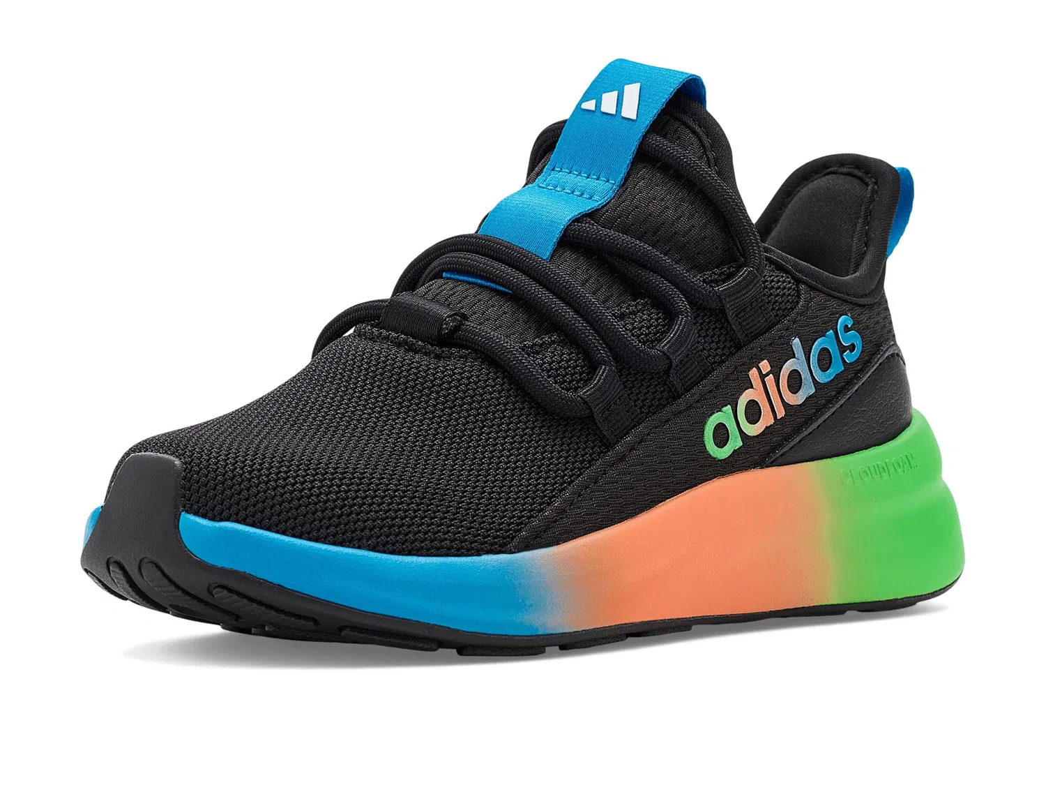 Кроссовки Lite Racer Adapt 8.0 (для маленьких и больших детей) Adidas Kids, Black/Screaming Green/Semi Solar Orange — фото 2