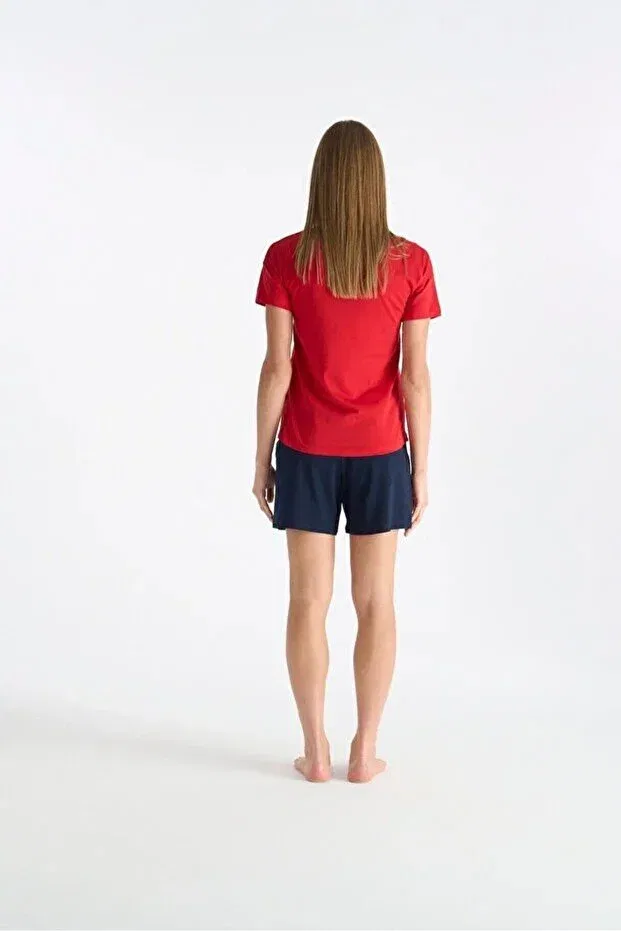 Женский комплект футболки и шорт с карманами U.S. Polo Assn., Red — фото 2