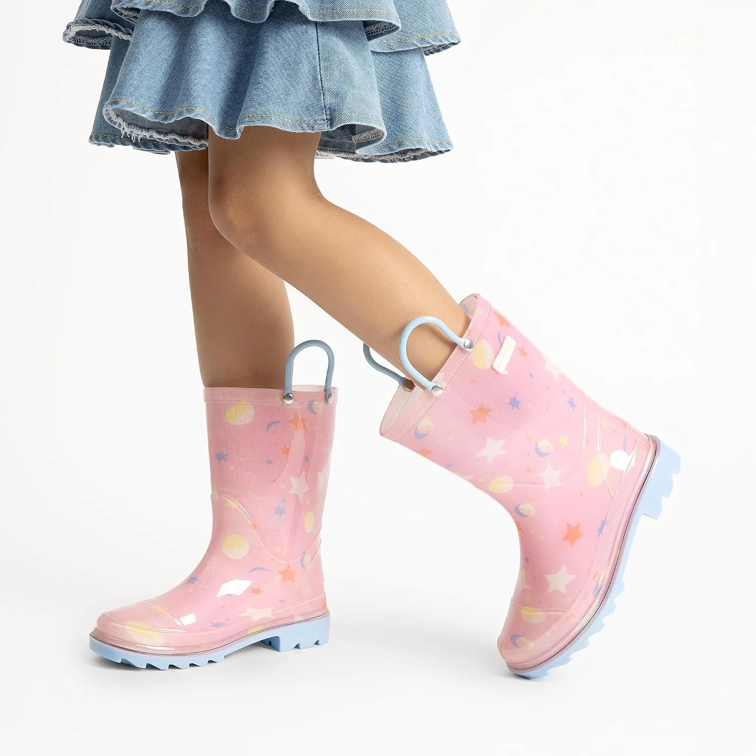 Детские сапоги дождевые водонепроницаемые DREAM PAIRS, Pink Multi — фото 2