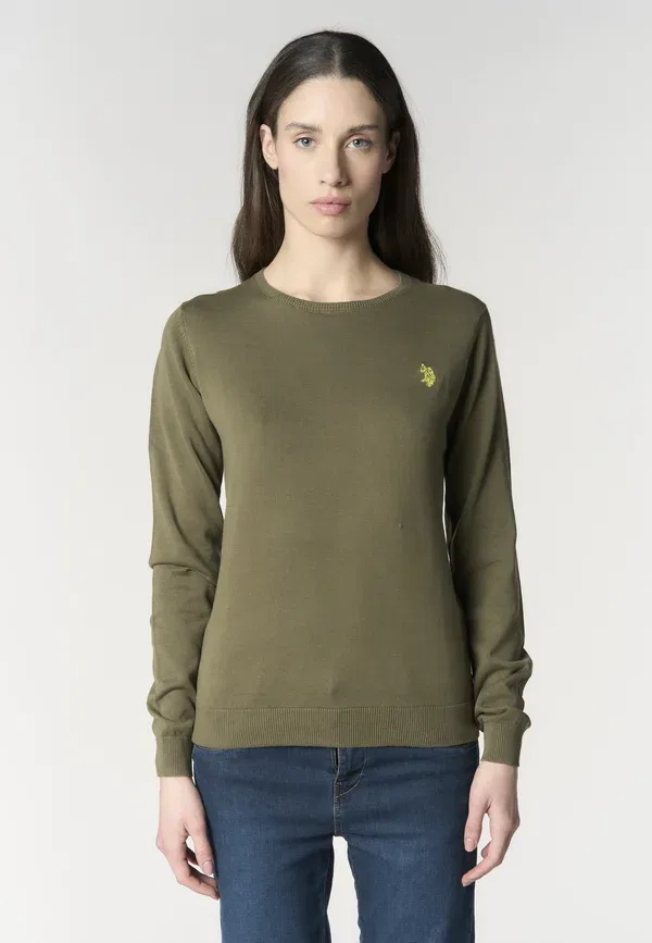 Джемпер хлопковый Jumper U.S. Polo Assn., Green, зеленый