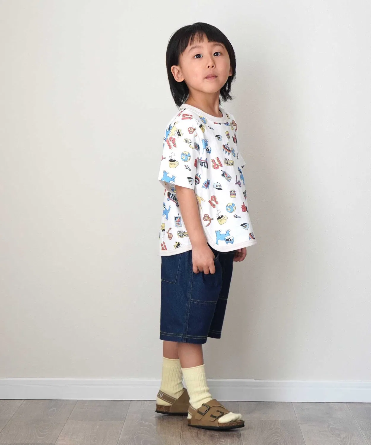 Детские джинсовые брюки из трикотажа до колена SKAPE, Navy — фото 4