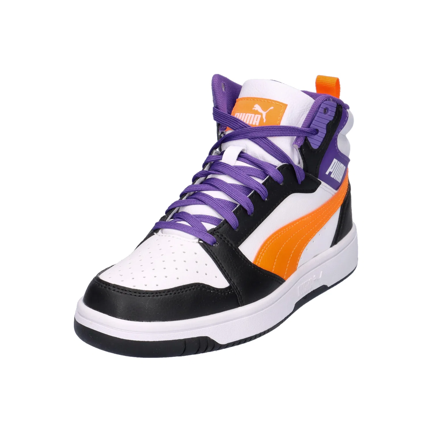Детские кроссовки с высоким верхом Rebound V6 Mid Jr Puma, Weiss Schwarz — фото 4