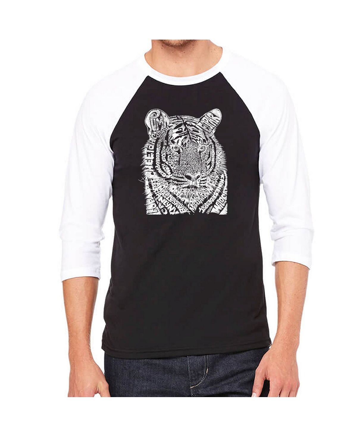 

Мужская футболка с надписью big cats реглан word art LA Pop Art, черный
