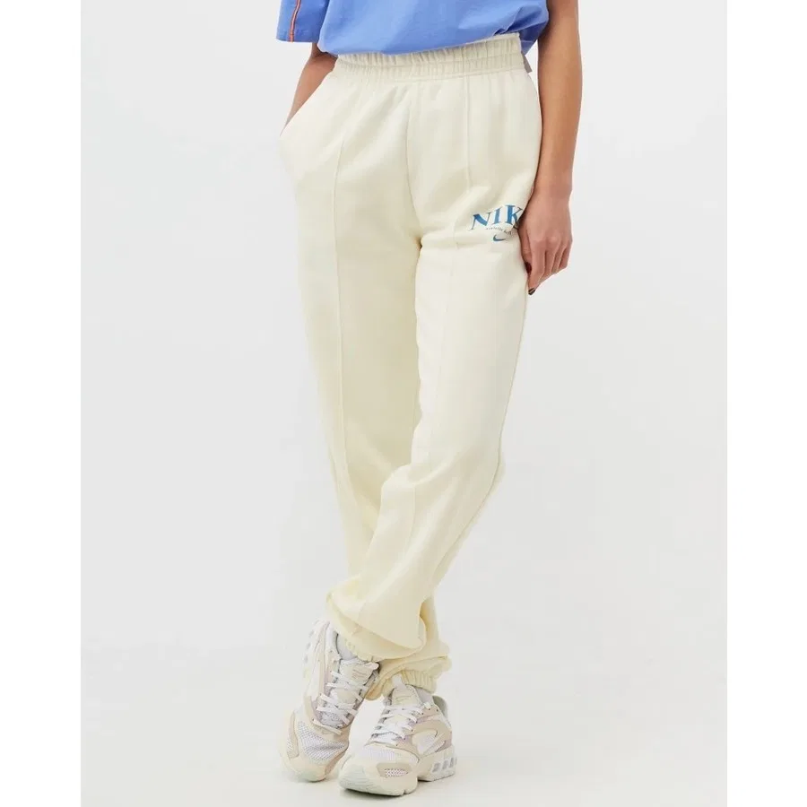 Спортивные штаны с высокой посадкой с защипами Nike Sportswear Essentials Collection DQ5384-113, Кремовый