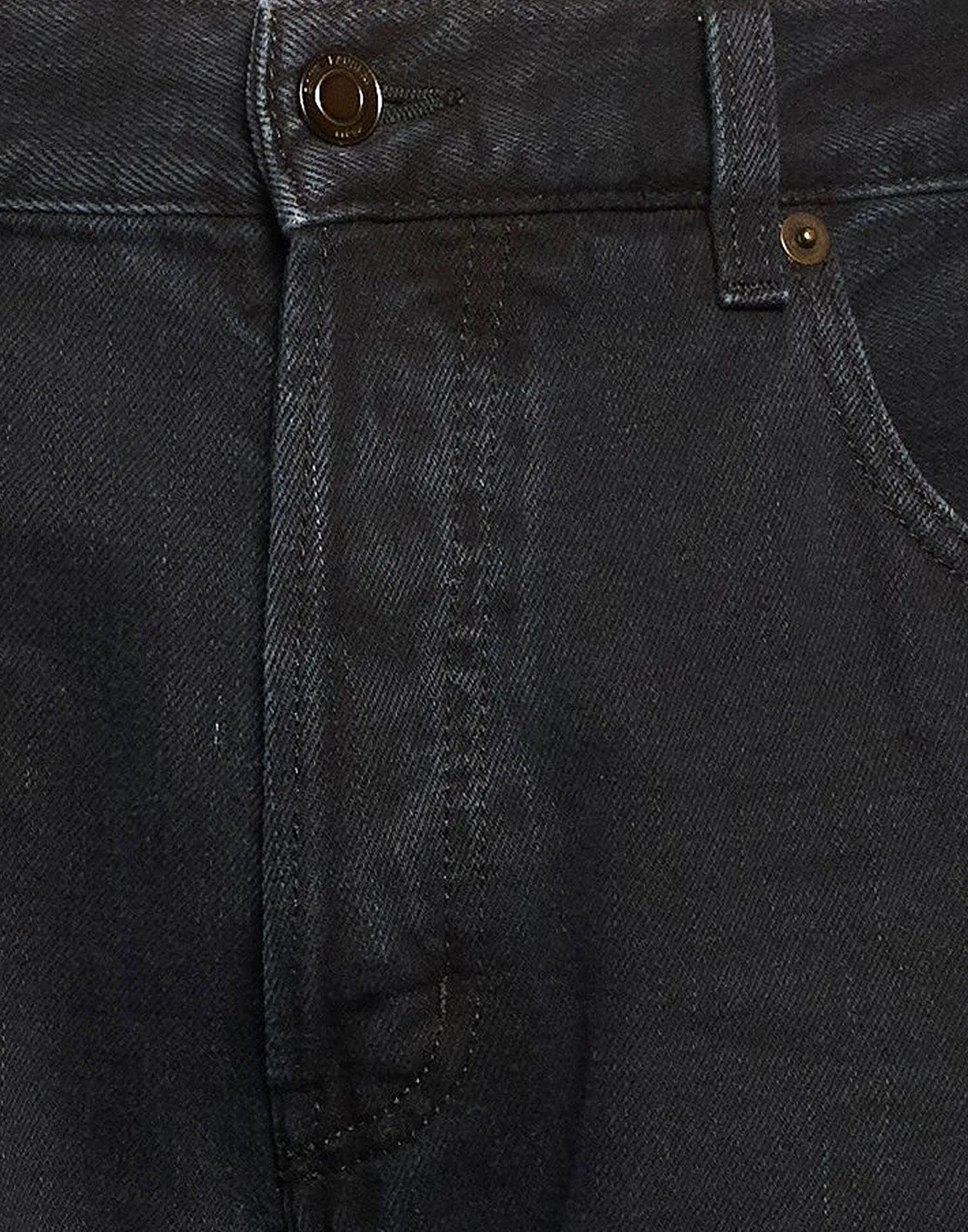 Мужские зауженные джинсы с потертостями Saint Laurent, черный — фото 4
