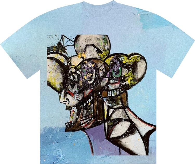 

Футболка Cactus Jack by Travis Scott Portrait Of Travis Tie-Dye T-Shirt 'Blue', синий