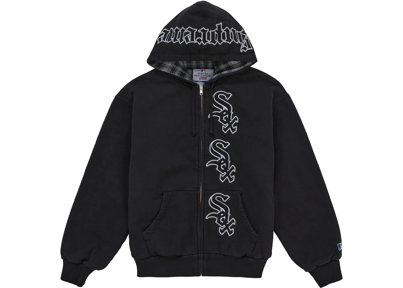 Мужская худи на молнии Chicago White Sox Supreme, Черный